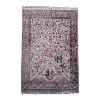 Pakistani wool and silk handmade rug 180x120cm
