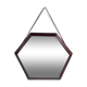 Italian Mid-Century Hexagonal wood wall mirror