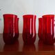 6 water glasses blown glass vintage ruby red 1960