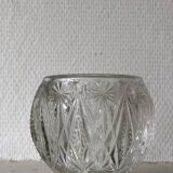 Vase boule en verre moulé ancien