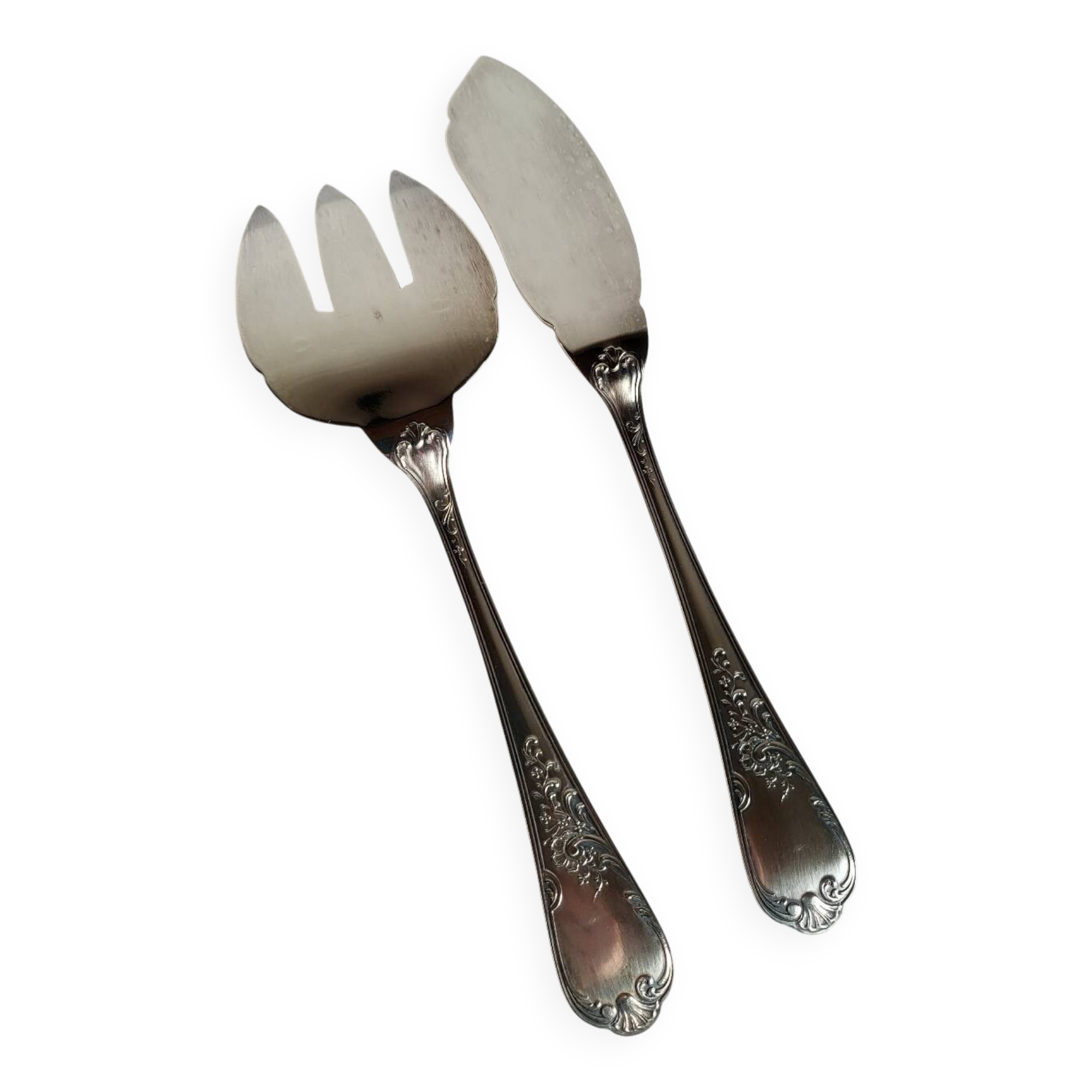 A Silver-Plated Fish Serving Set by Guildar