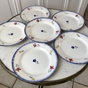 Set of 6 dessert plates Digoin Sarreguemines, years 30-40
