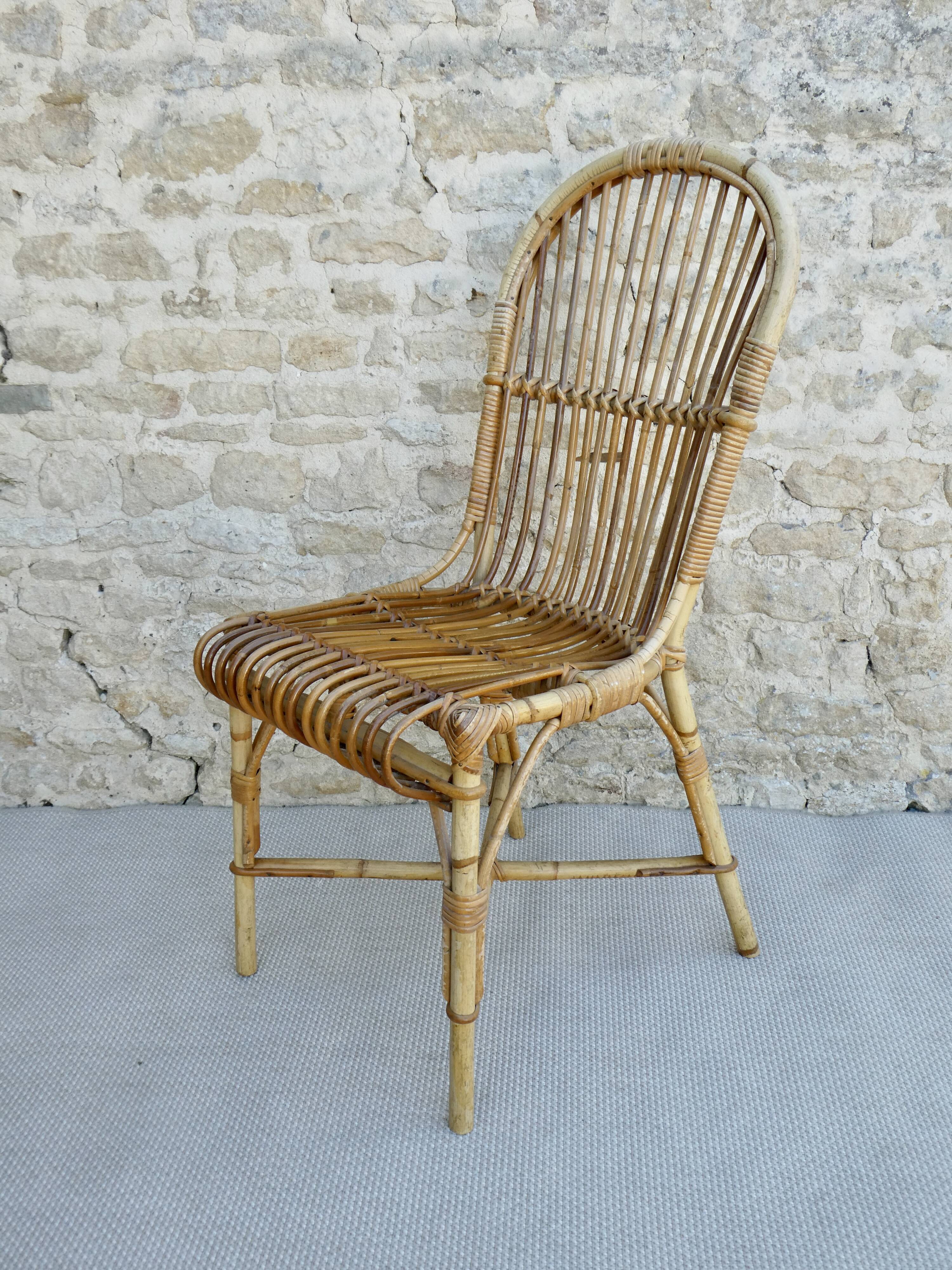 Rattan chair from the 60s-70s