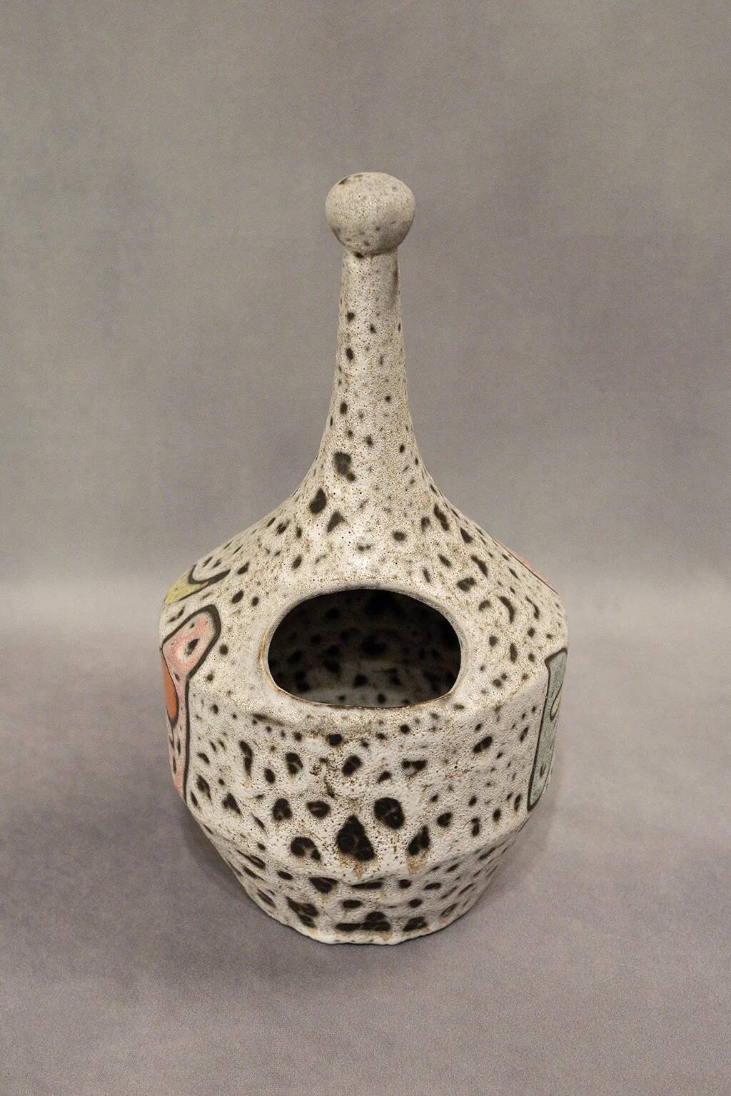 Verseuse fat lava décor abstrait Marius Bessone Vallauris - Mid-century 60