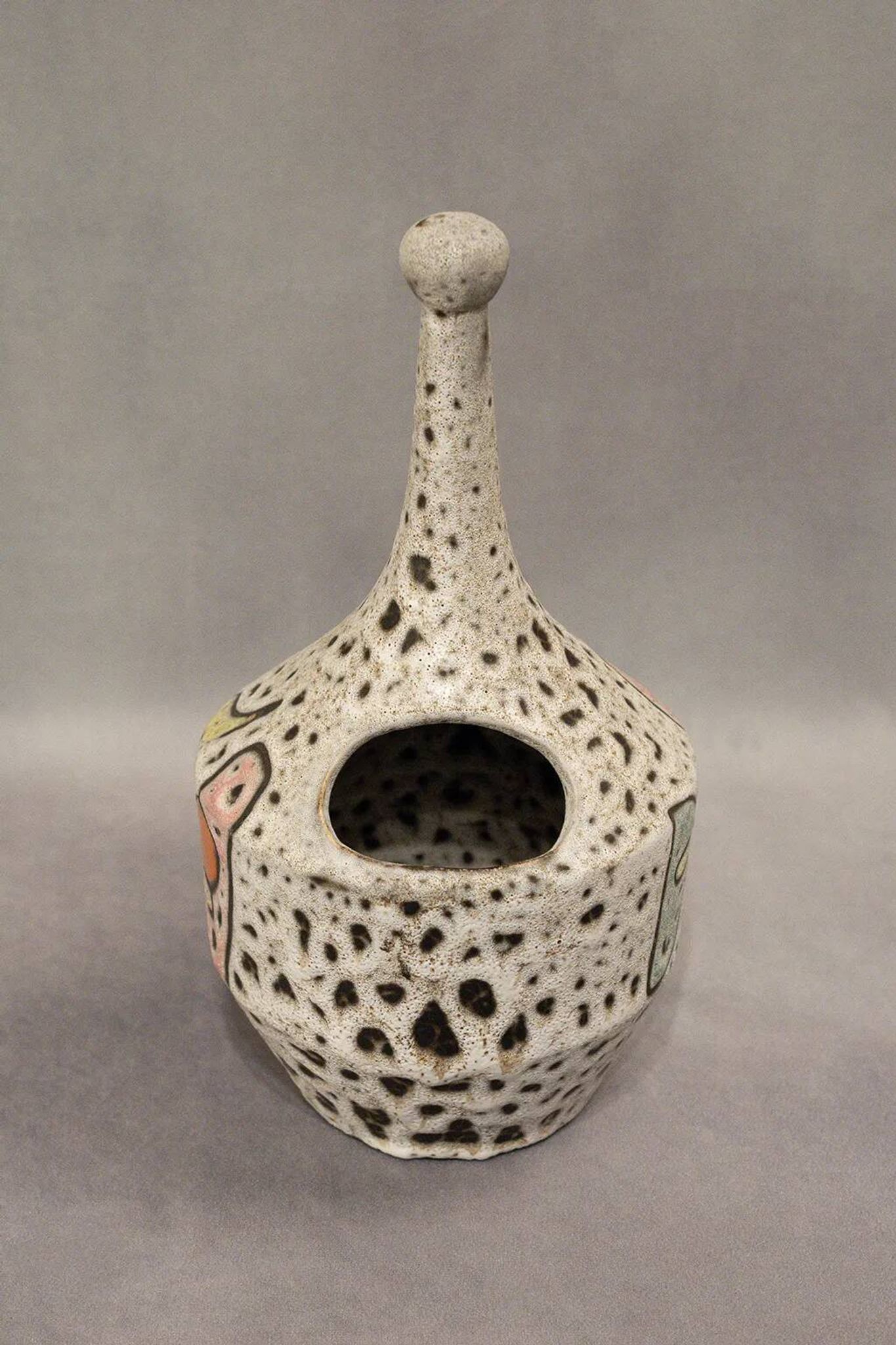 Fat lava jug abstract decoration Marius Bessone Vallauris - Mid-century 60