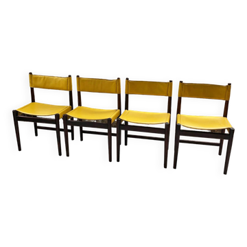Rosewood leather chairs by Arne Vodder for Sibast