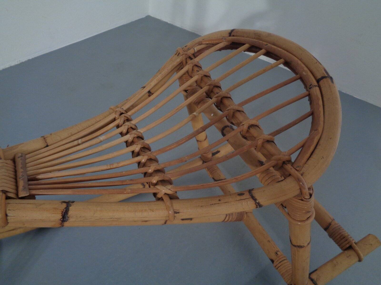 Large Bamboo Rocking Horse by Dirk van Sliedregt for Rohé Noordwolde, 1950s