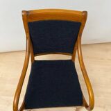 Biedermeier Armchair in Walnut & Black Boucle, South Germany, 1835