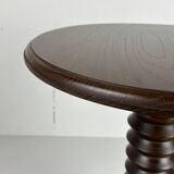 Brutalist Wood Turned Wine Press Side Table, Charles Dudouyt style, 1950s