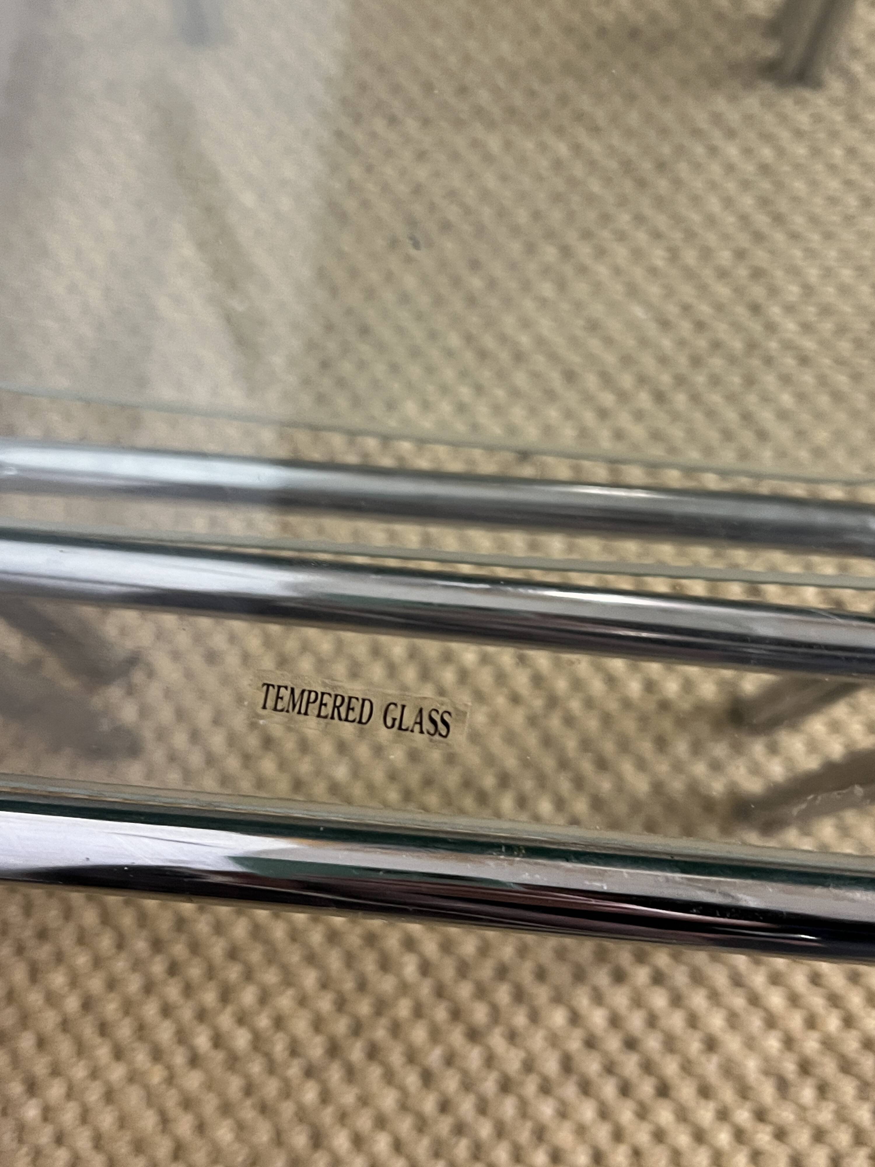 Vintage glass and chrome metal nesting tables