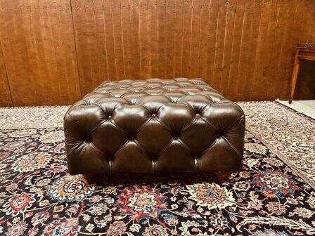 Large red Chesterfield ottoman hocker pouffes