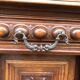 Antique Henri II style solid walnut sideboard with 6 doors and 2 drawers