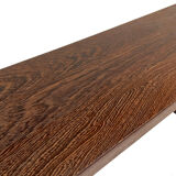 Minimalist vintage sofa design in wengé wood small solid bench