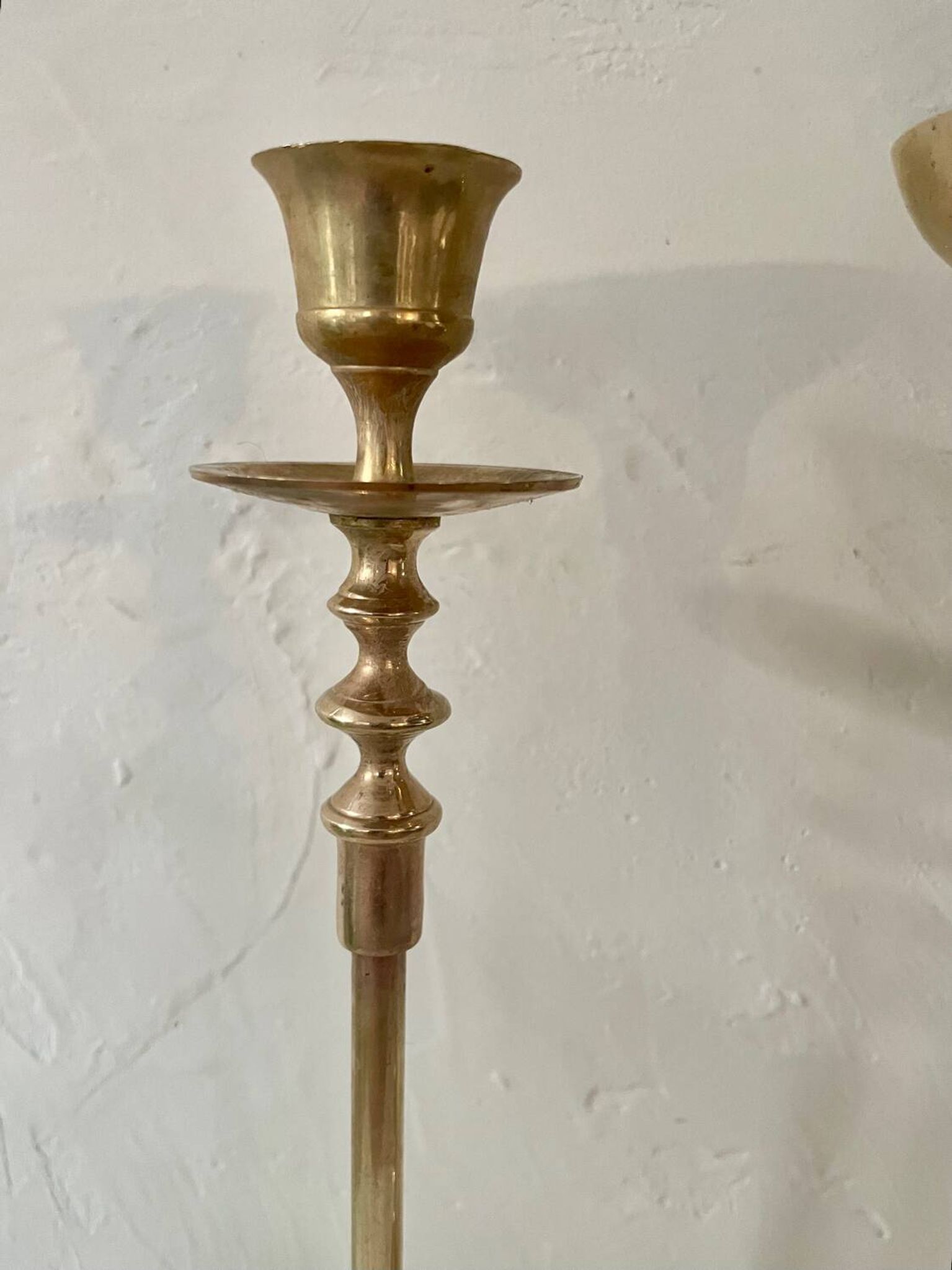 Set of 3 brass candle holders