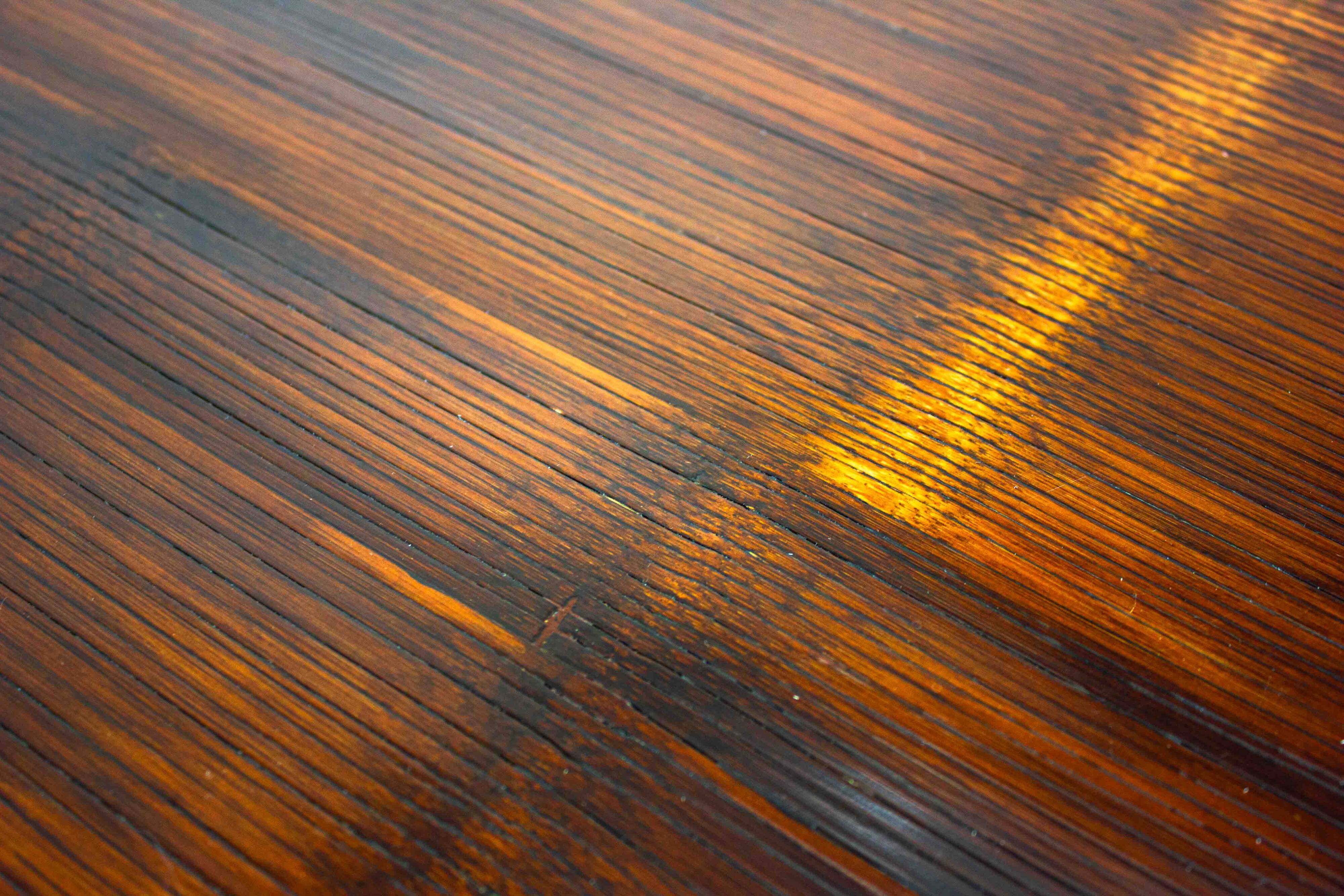 Large bamboo & wengé coffee table by Axel Vervoordt, 1980s