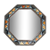 Octagonal mirror to hang metal and vintage inlays