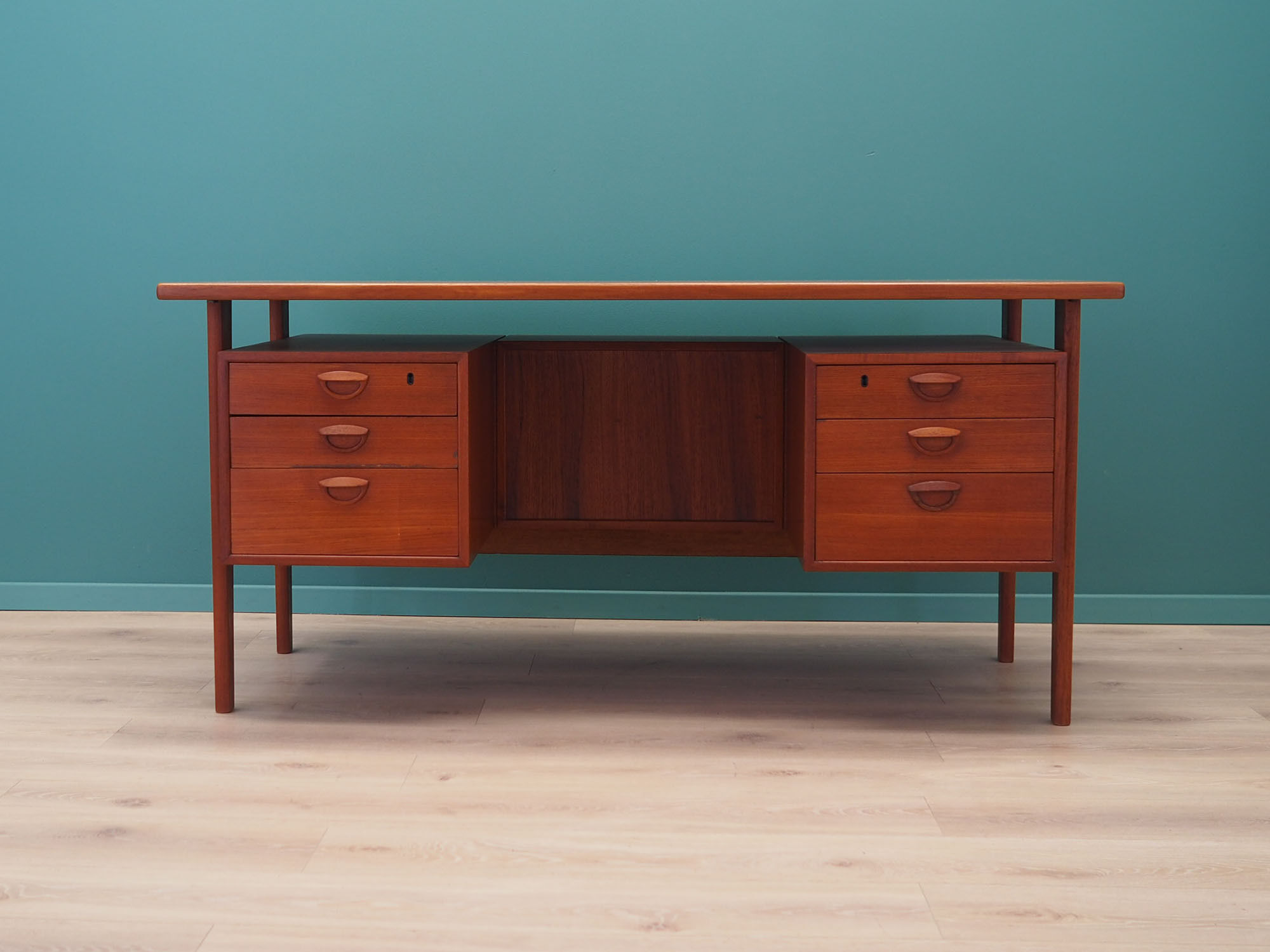 Bureau en teck, design danois, années 1970, design Kai Kristiansen