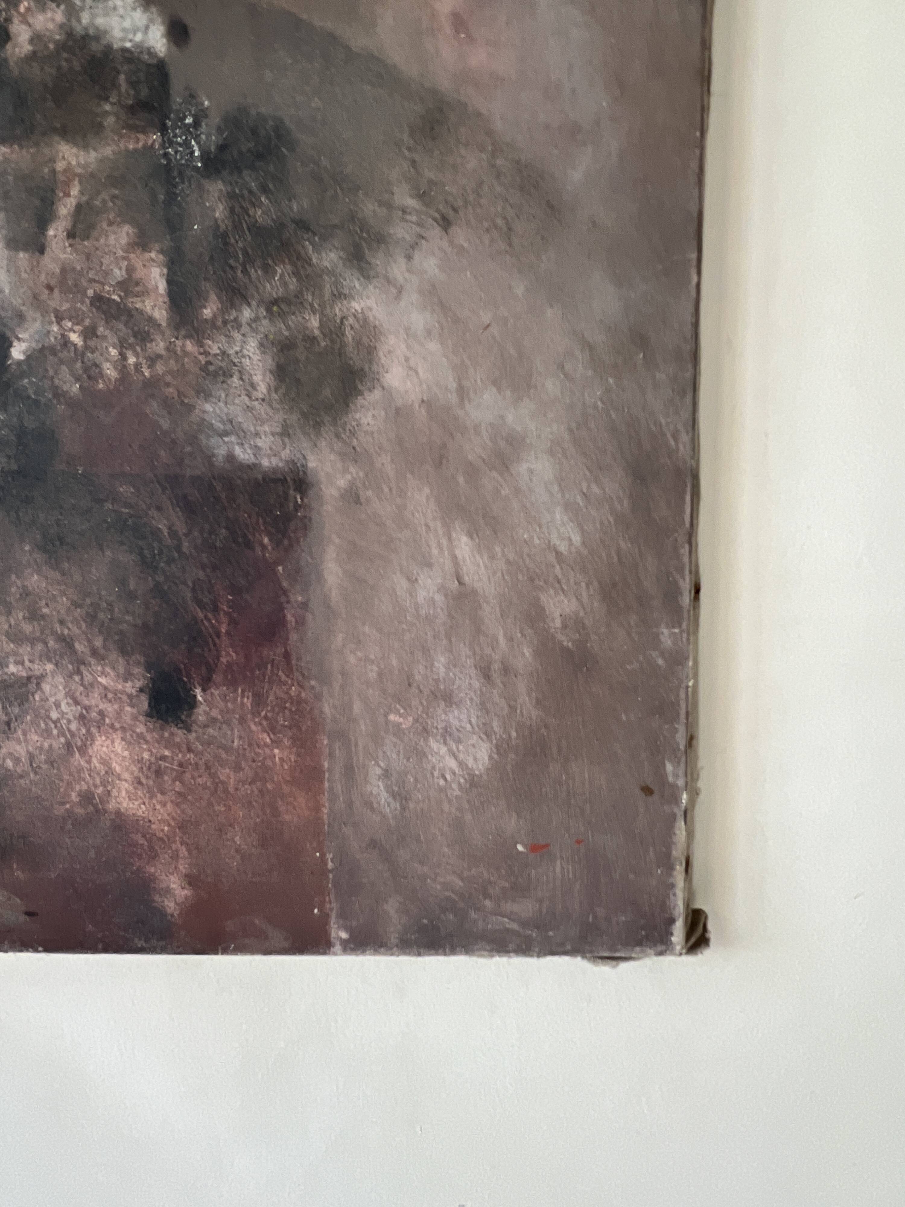 Contemporary abstract and textured tableau, painting on canvas 20th century.
