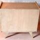 Commode vintage rénovée pieds compas bois clair doré 1950 - 1960