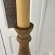 Lampadaire vintage en bois naturel et abat jour en corde années 1960