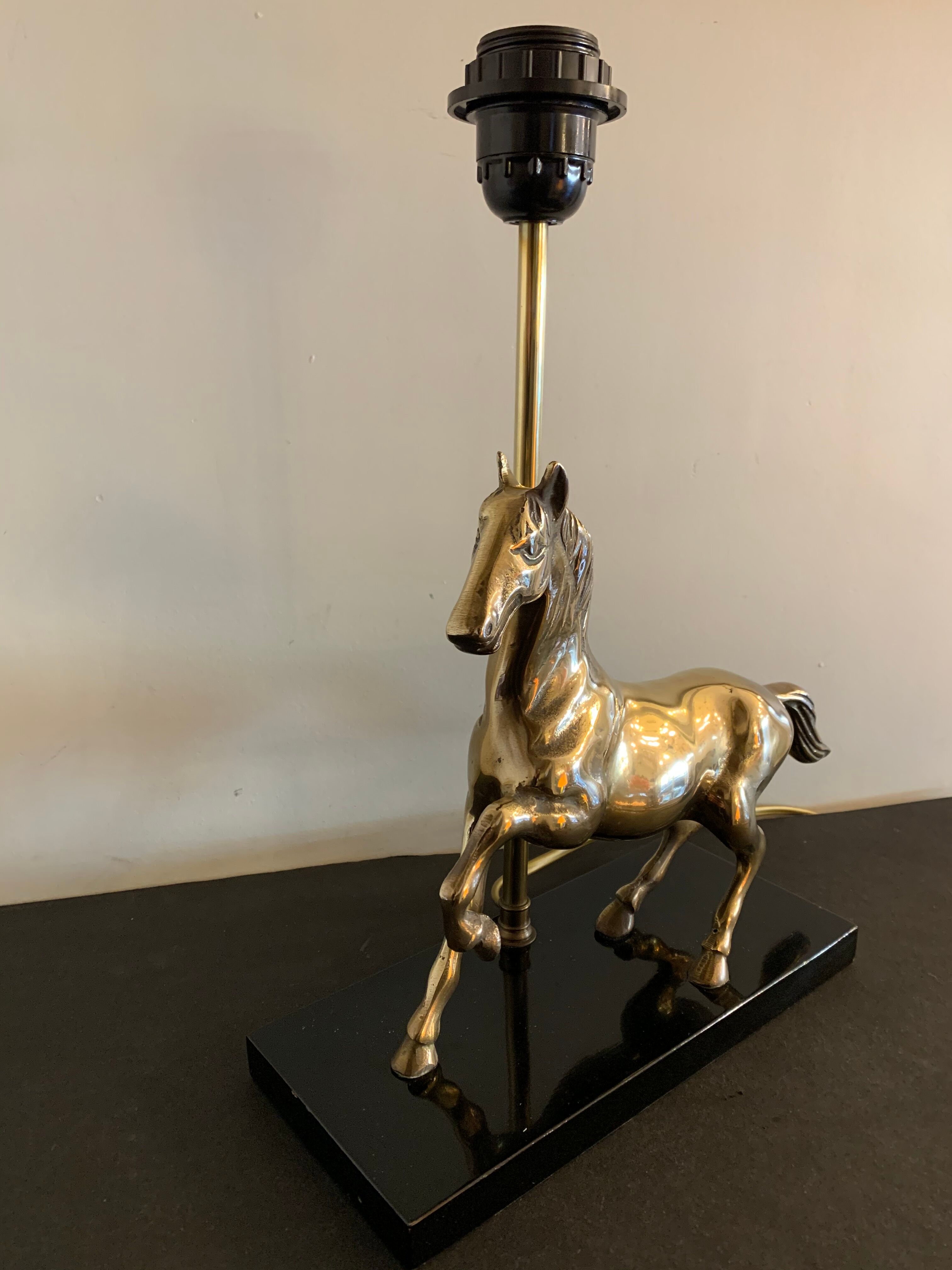 Brass horse lamp 1970
