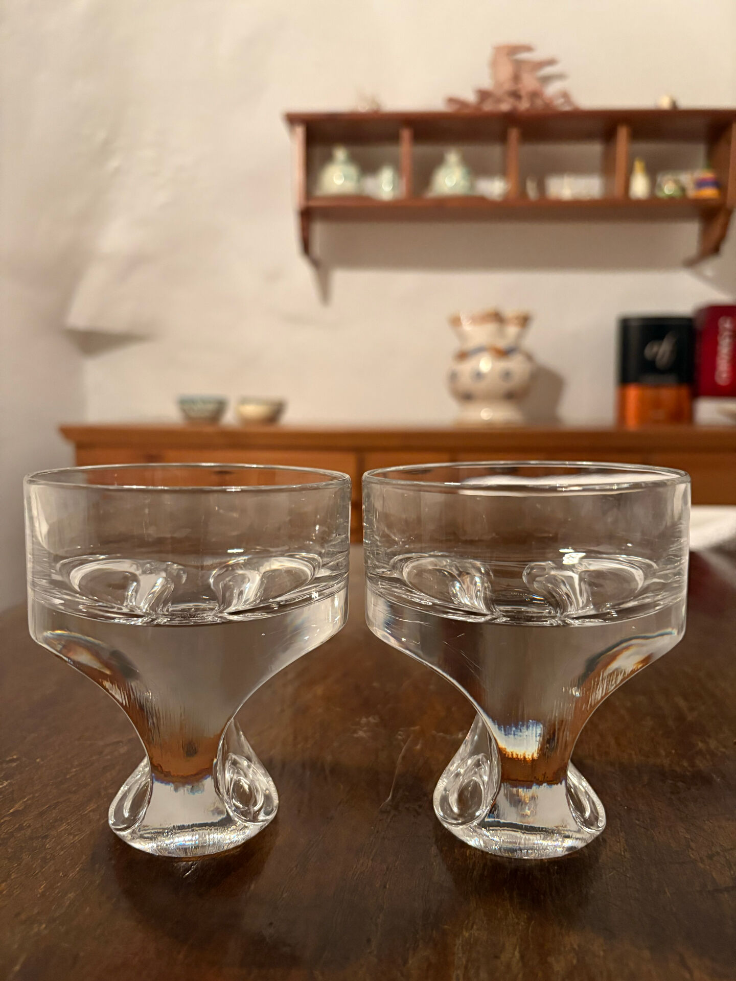 3 vintage glasses kristall krisla design taddei sistini