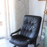 Siesta armchair Westnofa ingmar relling vintage black leather