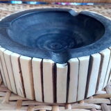 Ethnic ashtray wood and bone