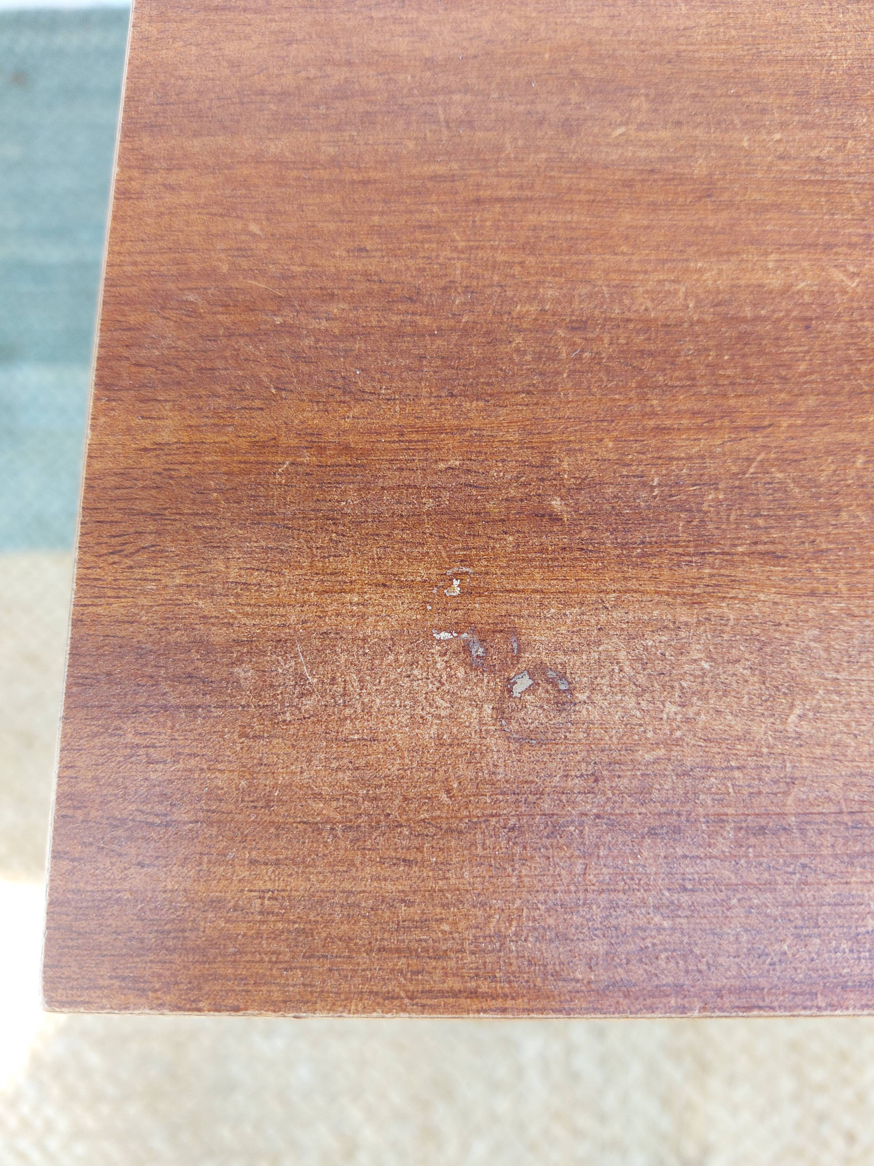 bedside table with spindle legs, vintage 70s