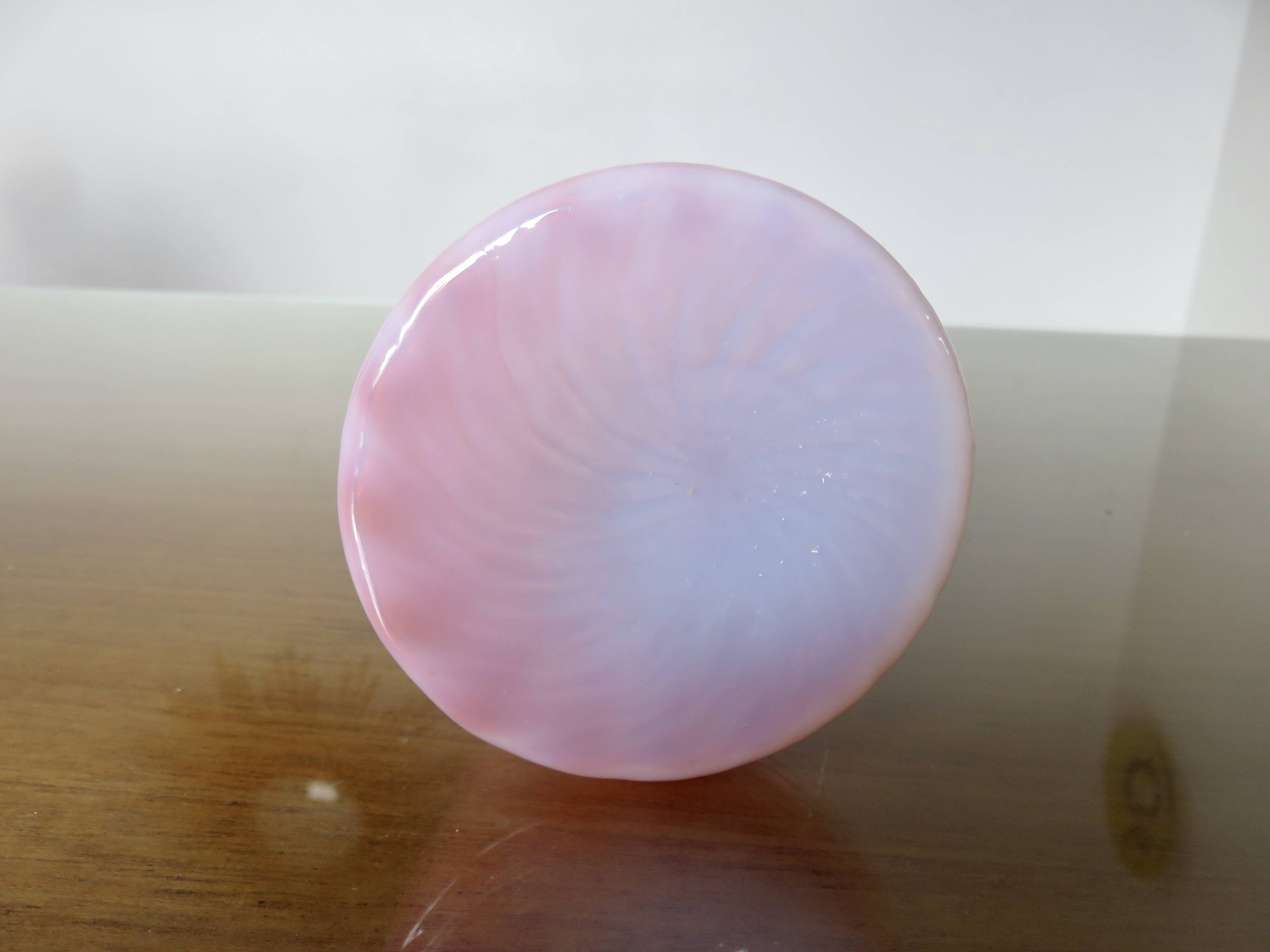 Vase, soliflore stelvia glass, italy, pink, orange and opalescent, 1960s