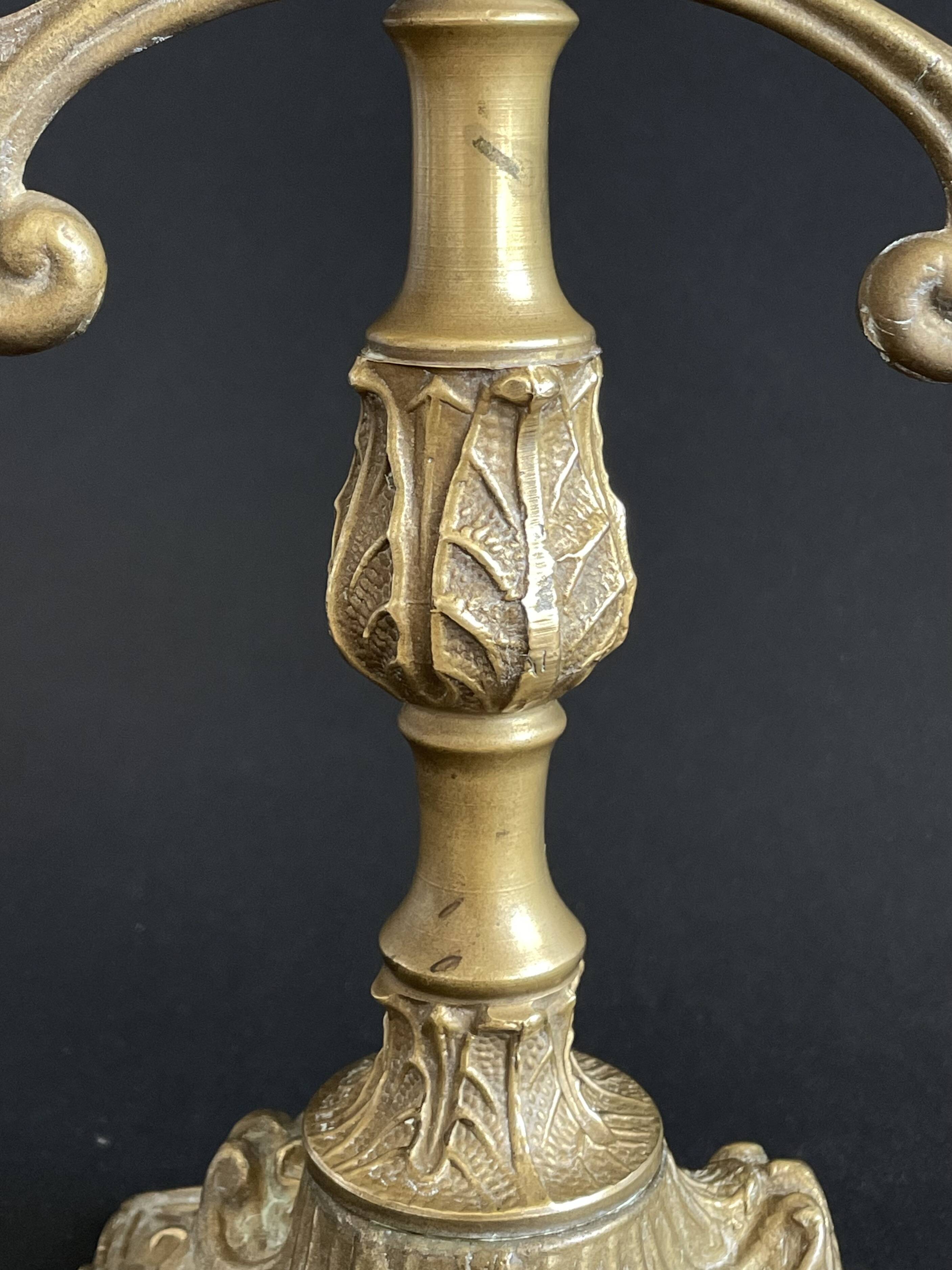 Pair of Napoleon III candelabra in brass, 19th century