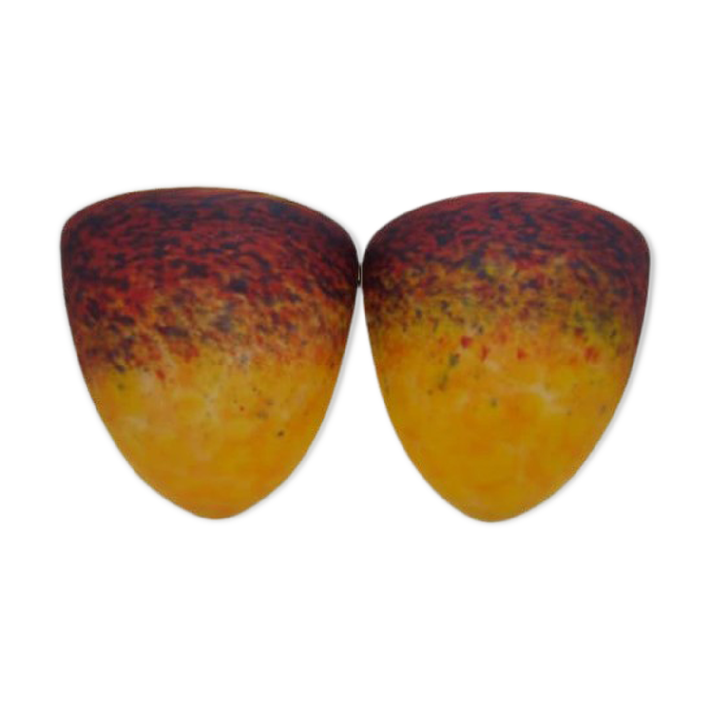 2 wall sconces glass paste Patrick Crespin