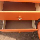 Desk set and vintage chair 70 skai and chrome