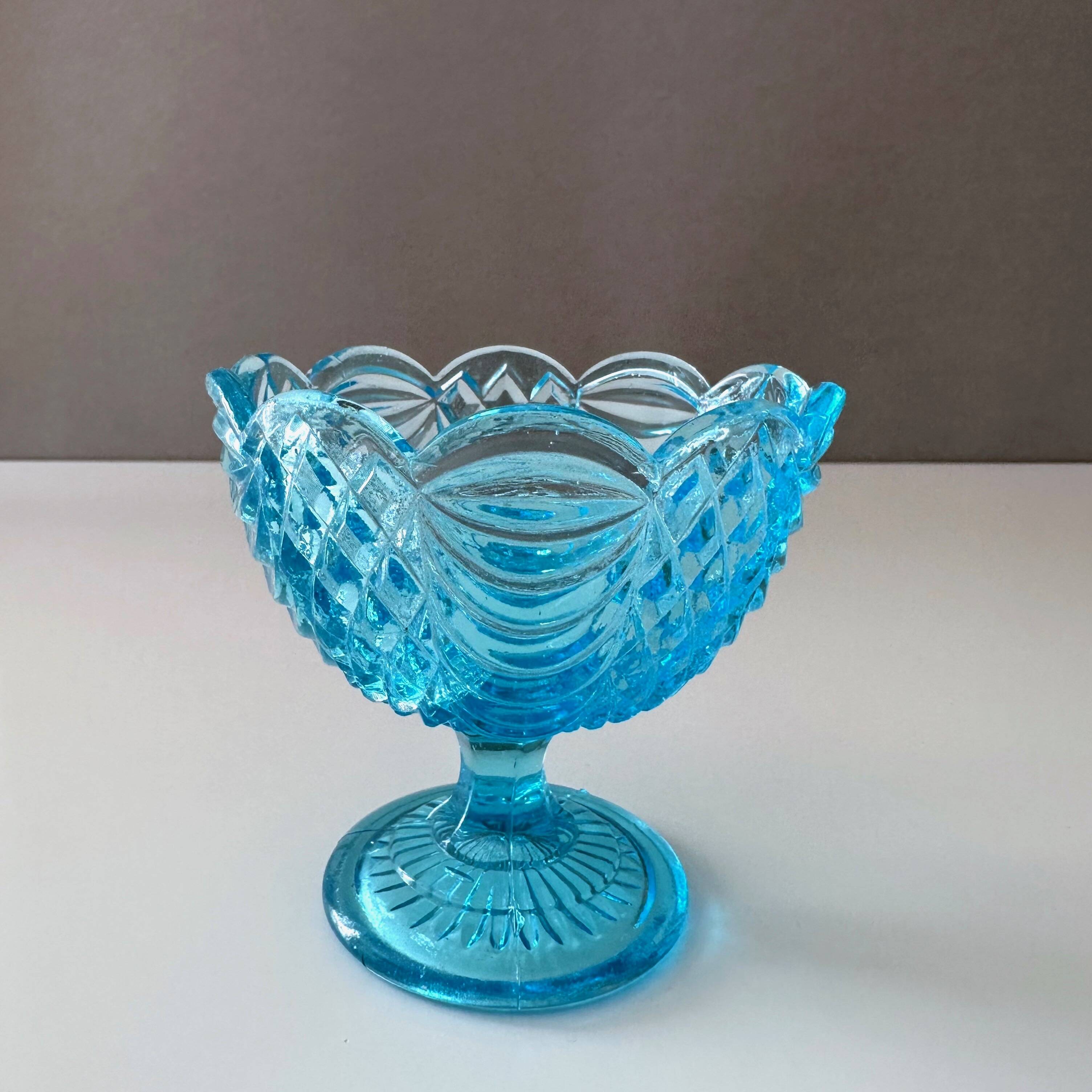 Pressed glass foot bowls art deco