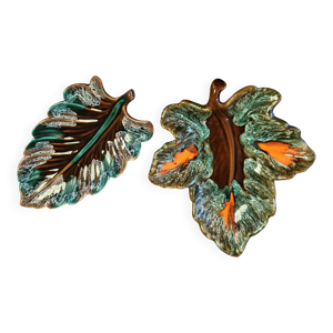 Lot de 2 plats feuilles
