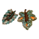 Set of 2 leaf-shaped ceramic dishes from Vallauris.