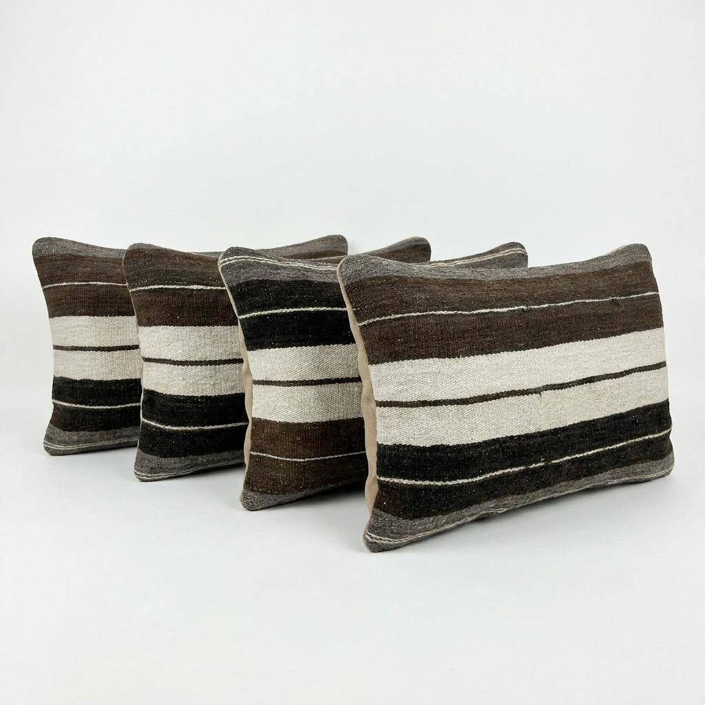 Set of 4 vintage kilim cushion covers 41x61 cm