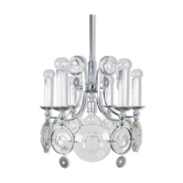 Lustre à 7 lumières en acier torlasco des années 70 vintage modern