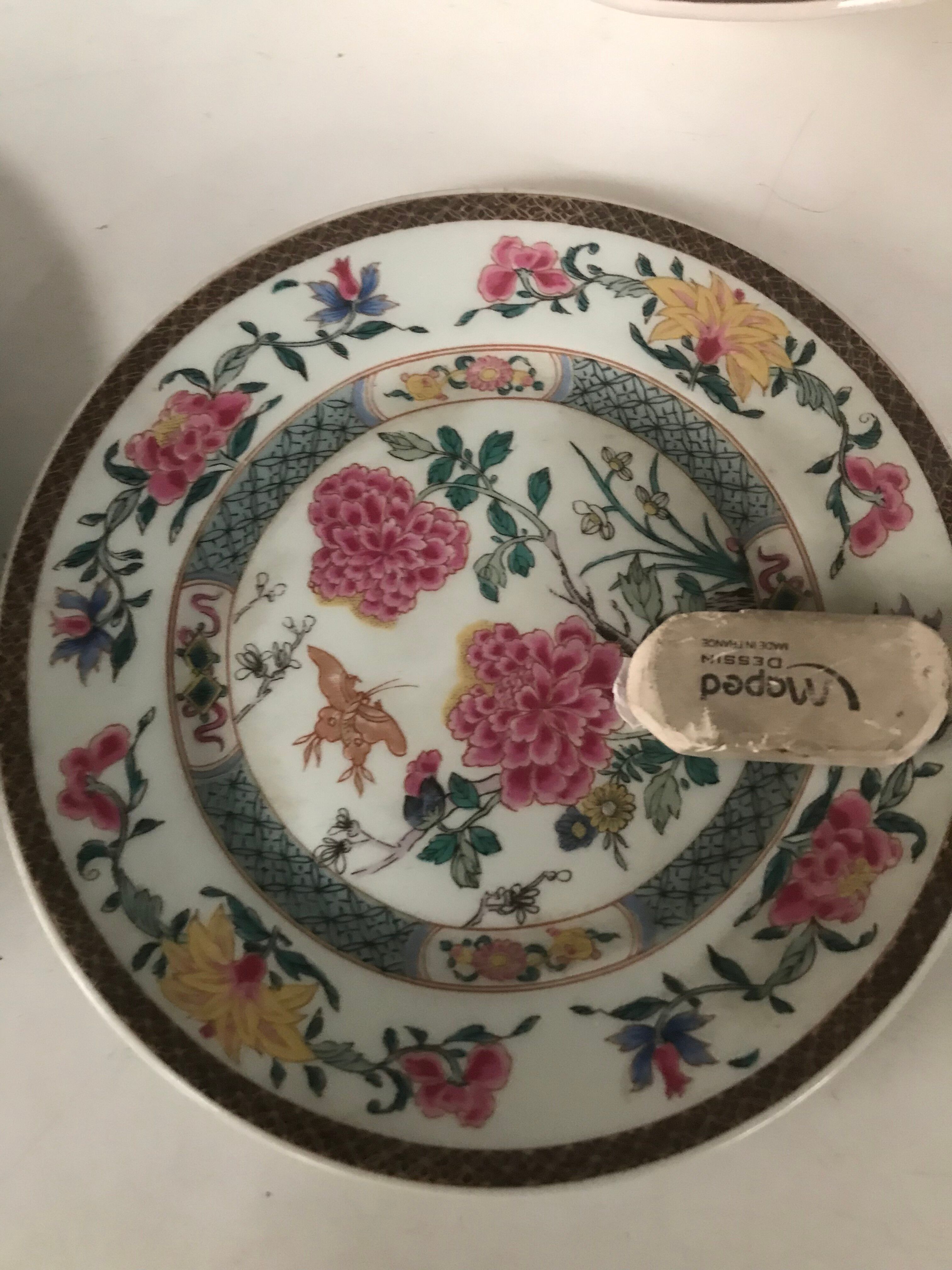 Set of 5 hand-painted dessert plates