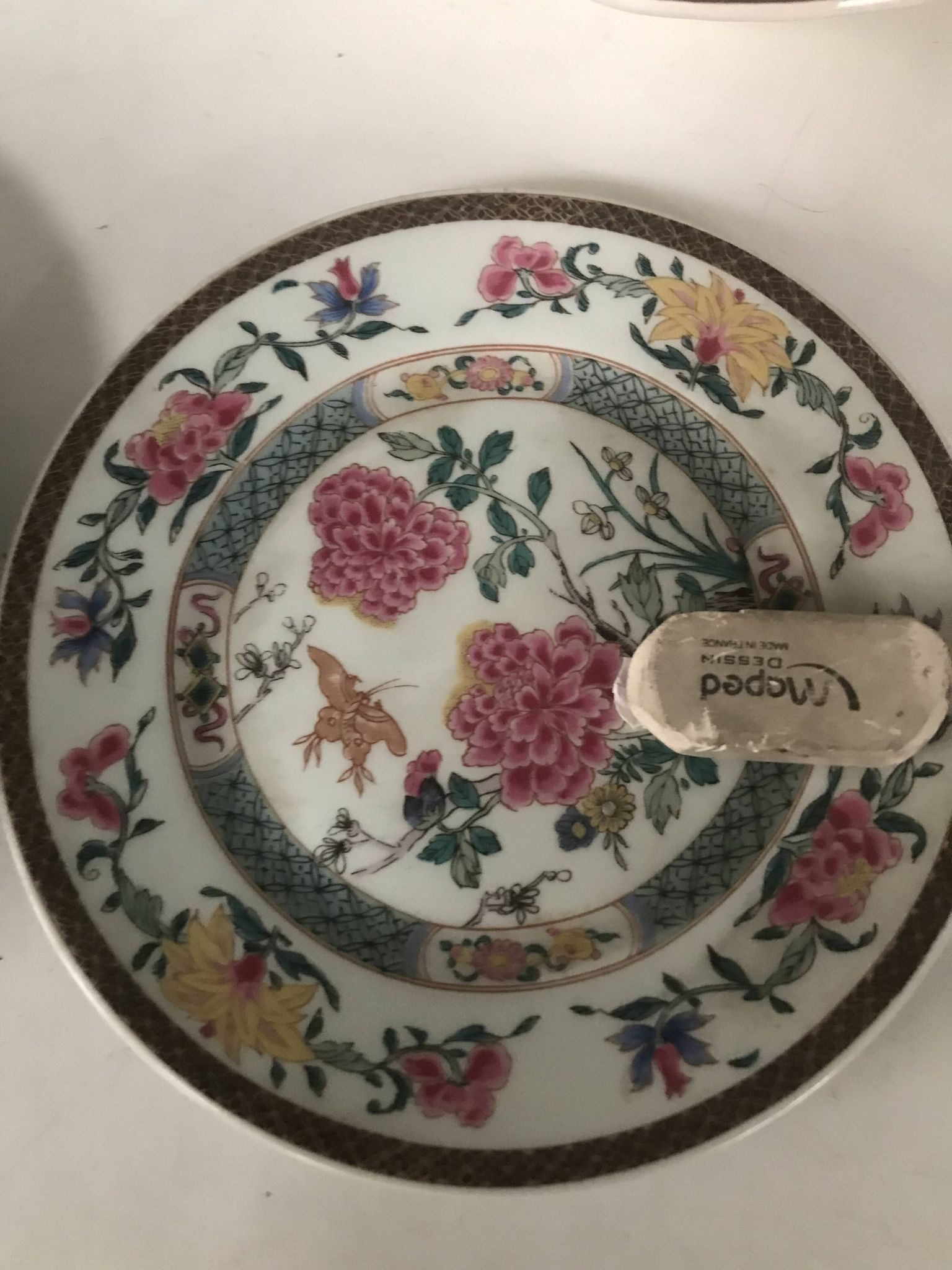 Set of 5 hand-painted dessert plates
