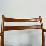 1950s Danish GS700 teak & papercord dining armchair by Arne Wahl Iversen for Glyngøre Stolefabrik