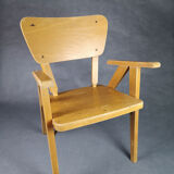 Vintage armchair child feet compass light wood