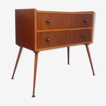 Vtg Mid Century Atomic 50s Chest Drawers Retro Sideboard Danish Sandi Walnut