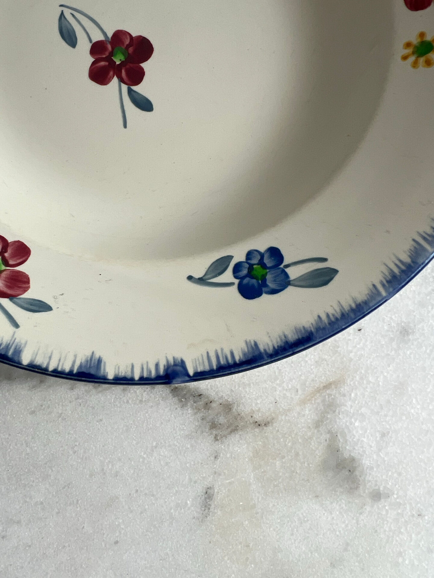 Mary-Lou hand-painted deep plate Digoin Sarreguemines