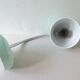 Articulated desk lamp, in turquoise blue metal, 1970s.