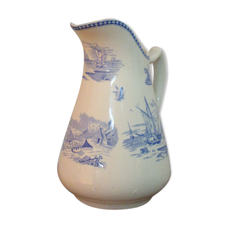 Pitcher faience brand boch . f la louviere