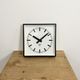 Black Industrial Square Wall Clock from Pragotron, 1970s