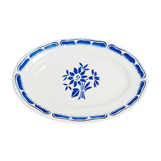 Plat ovale décor fleur Orchies Moulin des loups