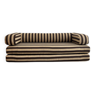 Beige and brown sofa vintage guest bed