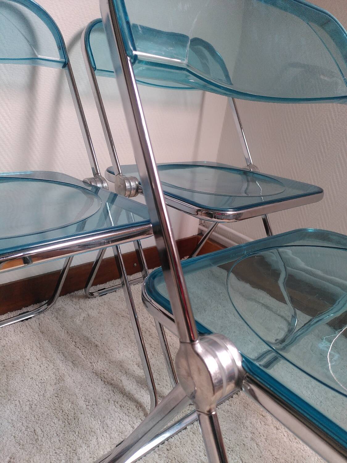 3 'Plia' chairs by Piretti for Castelli